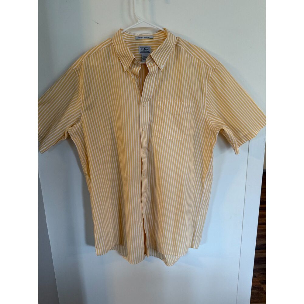 L.L. Bean Wrinkle Resistant Cotton Dress Shirt Sz L Tall